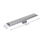 Ralo Linear de Banheiro 12,19x60,4cm Anti Odor Aço Inox Cromado Retangular Elleve Smart