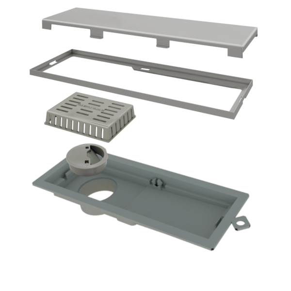 Ralo Linear Domini Pro Unique Pvc 25cm Acabamento Inox Linear*