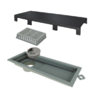 Ralo Linear Elleve Tiny Pvc 25cm Acabamento Inox Black Matte