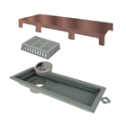 Ralo Linear Elleve Tiny Pvc 25cm Acabamento Inox Red Gold Lin