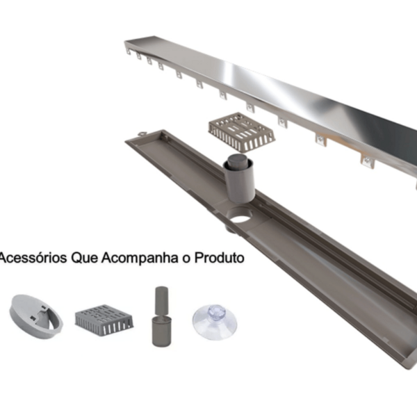 Ralo Linear Elleve Vertex  Tampa Oculta  16 X 16 X 22 Cm - Ra
