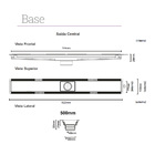 Ralo Linear Elleve Vertex  Tampa Oculta  16 X 16 X 22 Cm - Ra