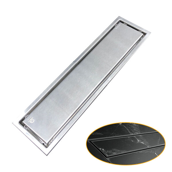 Ralo Linear Embralumi Oculto Invisível Piso Aço Inox 30x10cm