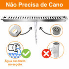 Ralo Linear Embralumi Oculto Invisível Piso Aço Inox 30x9cm
