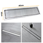 Ralo Linear Embralumi Oculto Invisível Piso Aço Inox 40x10cm