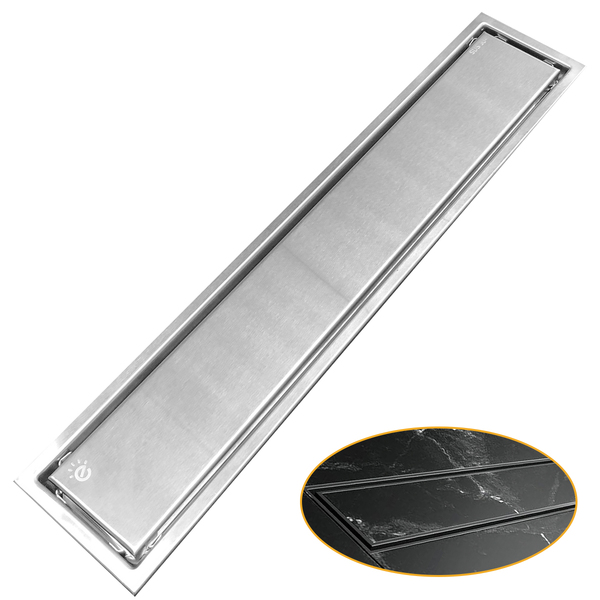 Ralo Linear Embralumi Oculto Invisível Piso Aço Inox 60x10cm
