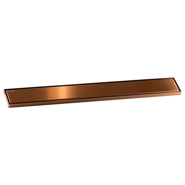 Ralo Linear Fechamento Automático Rose Gold 80x10cm