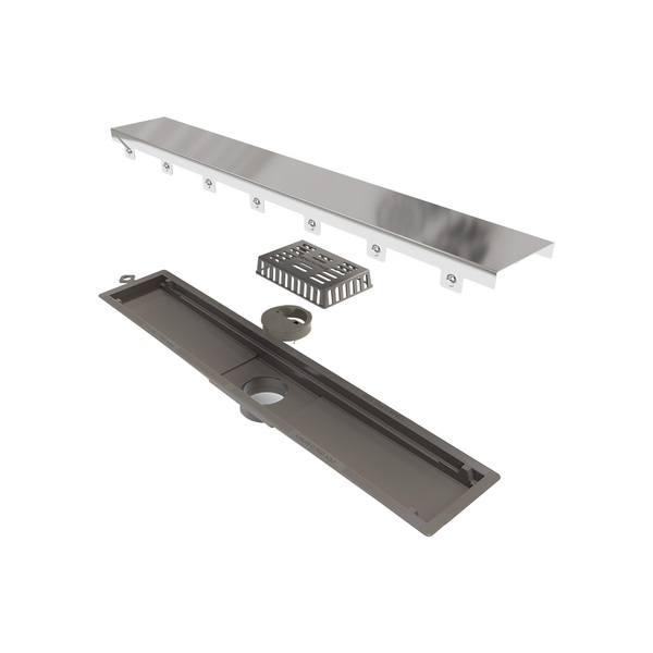 Ralo Linear Novii Seco 8880 50cm Saída Central Com Tampa Inox