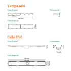 Ralo Linear Novii Sifonado 8889 50cm Saída Central Com Tampa