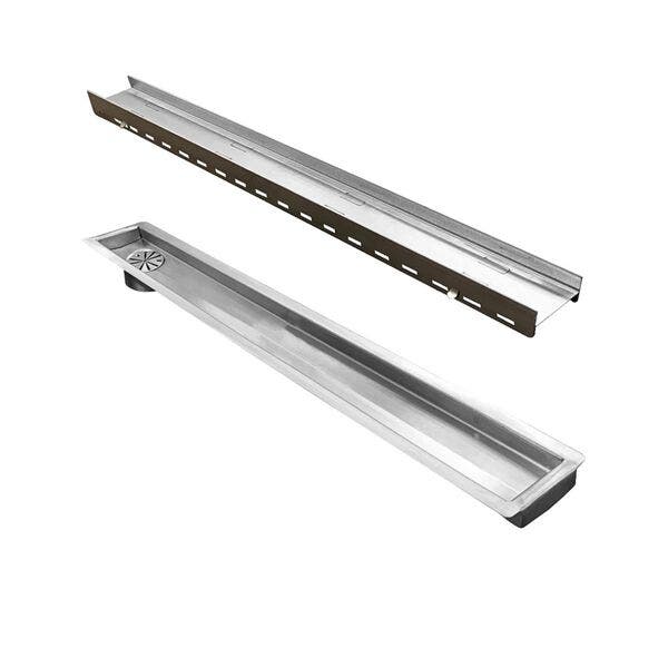 Ralo Linear Oculto 50x6cm com Saída Vertical Lateral | Leroy Merlin