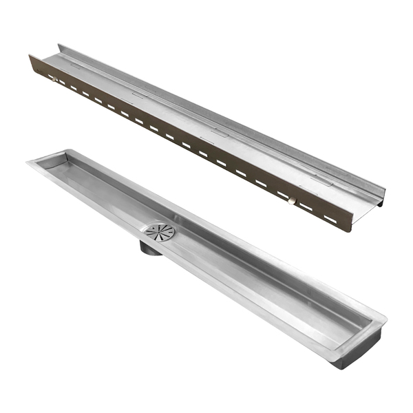 Ralo Linear Oculto De 100 Cm Saida Central Inox