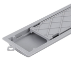 Ralo Linear Oculto de Banheiro 10x52,3cm Anti-Inseto e Anti Odor PVC Cinza Retangular Novii