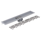 Ralo Linear Oculto de Banheiro 12,19x60,4cm Anti Odor PVC Cinza Retangular Elleve Smart
