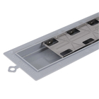 Ralo Linear Oculto de Banheiro 12,19x60,4cm Anti Odor PVC Cinza Retangular Elleve Smart