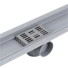 Ralo Linear Oculto de Banheiro 12,19x60,4cm Anti Odor PVC Cinza Retangular Elleve Smart