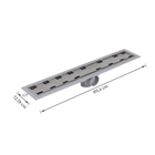 Ralo Linear Oculto de Banheiro 12,19x60,4cm Anti Odor PVC Cinza Retangular Elleve Smart