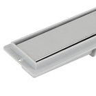 Ralo Linear Oculto de Banheiro 7,5x51,5cm Anti Odor Aço Inox 430 Grafite Retangular Estrela Luxo