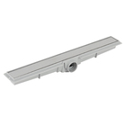 Ralo Linear Oculto de Banheiro 7,5x51,5cm Anti Odor Aço Inox 430 Grafite Retangular Estrela Luxo