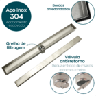 Ralo Linear Oculto Grelha 50cm Banheiro Ralo Invisível Escoam