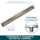 Ralo Linear Oculto Grelha 50cm Banheiro Ralo Invisível Escoam