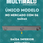 Ralo Linear Oculto Grelha Seca Piso 6 Saídas 8x51 Cinza - Kit