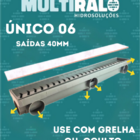 Ralo Linear Oculto Grelha Seca Piso 6 Saídas 8x51 Platina - K