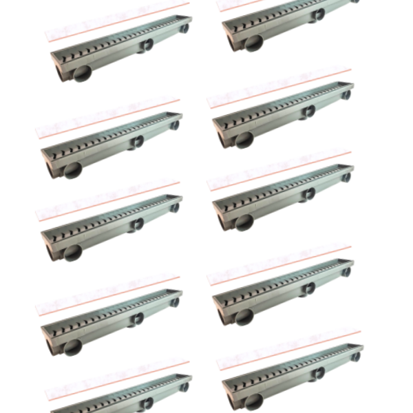 Ralo Linear Oculto Grelha Seca Piso 6 Saídas 8x51 Platina - K