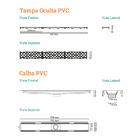 Ralo Linear Pvc Seco 75 Cm Saida Central 75 Cm - Ralo Linear