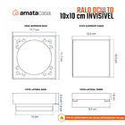 Ralo Oculto Amatacasa Cinza 10x10 Cm