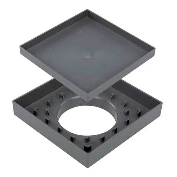 Ralo Oculto Astra Quadrado Universal 15x15 Cinza