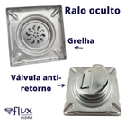 Ralo Oculto Duplo Flvx Hidro 15 X 15cm Rod-15 Inox