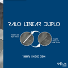 Ralo Oculto Duplo Linear 70cm Inox