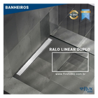Ralo Oculto Duplo Linear 90cm Inox