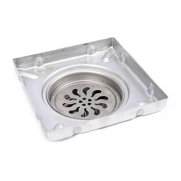 Ralo Oculto Inox Invisível 15x15cm Kelter Kr150x