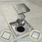 Ralo Oculto Inox Tampa Invisível Quadrado 12x12 Não É Pvc