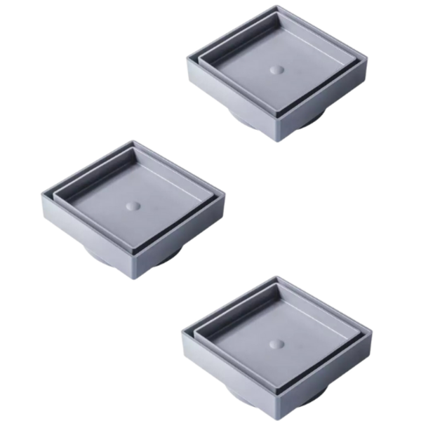 Ralo Oculto Invisível 10x10 Kit 03 Unid Platina