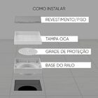 Ralo Oculto Invisivel Anti Inseto Piso Porcelanato Cinza St27