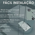Ralo Pratic Inteligente Para Box De Banheiro Rosê 10x14cm
