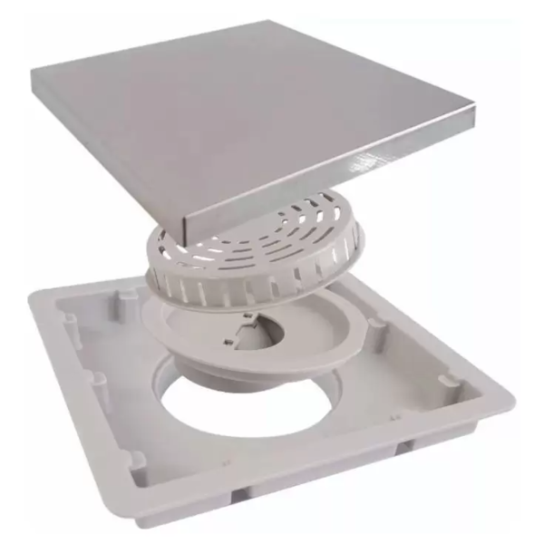 Ralo Premium Quadrado 15x15cm Tampa Em Inox Luxo - Estrela