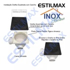 Ralo Preto Fosco Quadrado 15x15cm - Estilmax