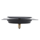 Ralo Quadrado Click Grande Aço Inox 15cm Preto Stoc