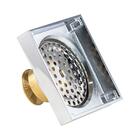 Ralo Quadrado Fechamento Automático Cromado 10x10cm