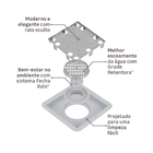 Ralo Quadrado Grande Plástico Oculto Square Elleve
