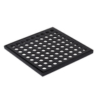 Ralo Quadrado Grande com Caixilho Preto Brilhante Fani