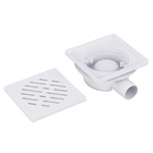Ralo Quadrado Grande Sifonado Regulável 14cm Branco Odem