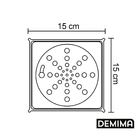 Ralo Rotativo Grelha Quadrado 15x15 Inox Demima