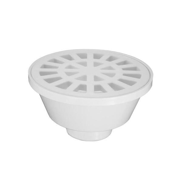 Ralo Sifonado Plástico Redondo Cônico Com Grelha Branca 100mm