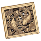 Ralo Vintage Retrô Quadrado Carpas Bronze Antigo 10x10 RR25B