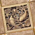 Ralo Vintage Retrô Quadrado Carpas Bronze Antigo 10x10 RR25B