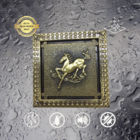 Ralo Vintage Retrô Quadrado Cavalo Bronze Antigo 12x12 RR22B